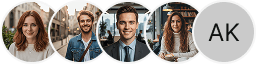 Collection of trader profile avatars displayed within the Vayu Fundthorn review section for trading activity